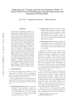 Improving the Coverage and the Generalization Ability of Neural Word
  Sense Disambiguation through Hypernymy and Hyponymy Relationships