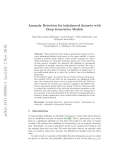 Anomaly Detection for imbalanced datasets with Deep Generative Models