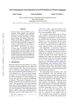 On Evaluating the Generalization of LSTM Models in Formal Languages