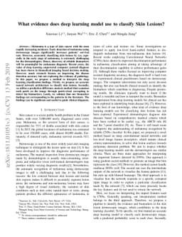 What evidence does deep learning model use to classify Skin Lesions?