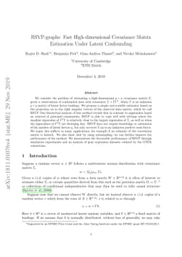 RSVP-graphs: Fast High-dimensional Covariance Matrix Estimation under
  Latent Confounding