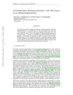 Unsupervised Hyperalignment for Multilingual Word Embeddings