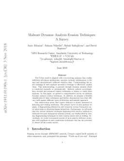 Malware Dynamic Analysis Evasion Techniques: A Survey