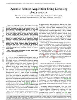 Dynamic Feature Acquisition Using Denoising Autoencoders
