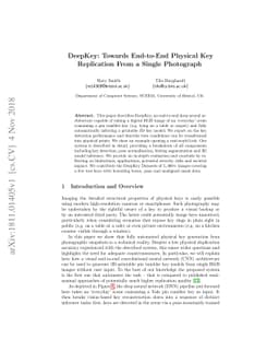 DeepKey: Towards End-to-End Physical Key Replication From a Single
  Photograph
