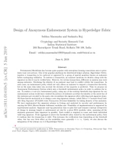 Design of Anonymous Endorsement System in Hyperledger Fabric