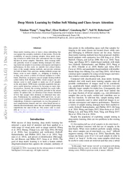Deep Metric Learning by Online Soft Mining and Class-Aware Attention