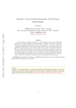 Intrinsic Universal Measurements of Non-linear Embeddings