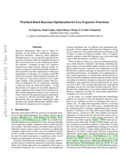 Practical Batch Bayesian Optimization for Less Expensive Functions