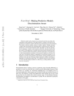 FairMod - Making Predictive Models Discrimination Aware