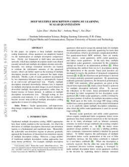 Deep Multiple Description Coding by Learning Scalar Quantization