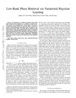 Low-Rank Phase Retrieval via Variational Bayesian Learning