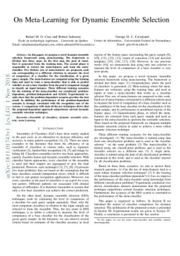 On Meta-Learning for Dynamic Ensemble Selection