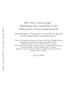 How deep is deep enough? -- Quantifying class separability in the hidden
  layers of deep neural networks