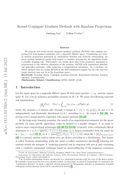 Kernel Conjugate Gradient Methods with Random Projections