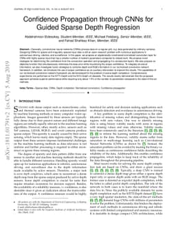 Confidence Propagation through CNNs for Guided Sparse Depth Regression