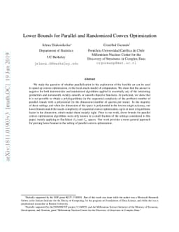 Lower Bounds for Parallel and Randomized Convex Optimization