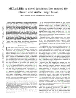MDLatLRR: A novel decomposition method for infrared and visible image
  fusion