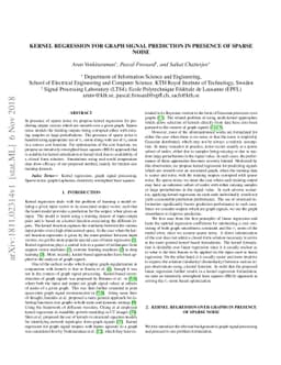 Kernel Regression for Graph Signal Prediction in Presence of Sparse
  Noise