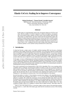 Elastic CoCoA: Scaling In to Improve Convergence