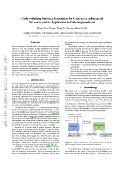 Code-switching Sentence Generation by Generative Adversarial Networks
  and its Application to Data Augmentation