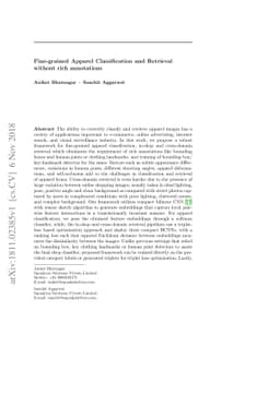 Fine-grained Apparel Classification and Retrieval without rich
  annotations