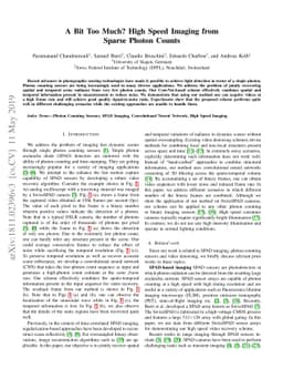 A Bit Too Much? High Speed Imaging from Sparse Photon Counts