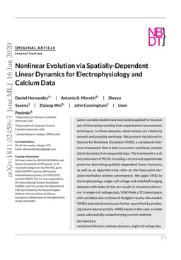 Nonlinear Evolution via Spatially-Dependent Linear Dynamics for
  Electrophysiology and Calcium Data
