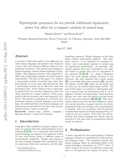 Superregular grammars do not provide additional explanatory power but
  allow for a compact analysis of animal song