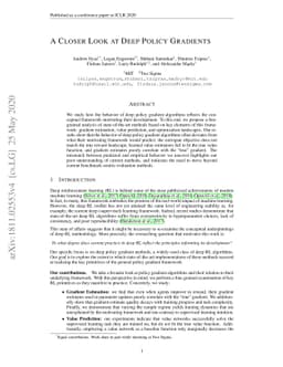A Closer Look at Deep Policy Gradients