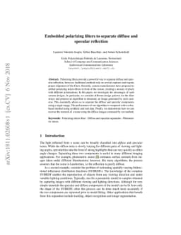 Embedded polarizing filters to separate diffuse and specular reflection