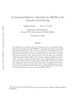 A Variational Inference Algorithm for BKMR in the Cross-Sectional
  Setting