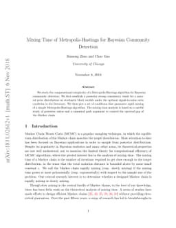 Mixing Time of Metropolis-Hastings for Bayesian Community Detection