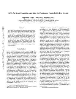 ACE: An Actor Ensemble Algorithm for Continuous Control with Tree Search