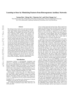 Learning to Steer by Mimicking Features from Heterogeneous Auxiliary
  Networks