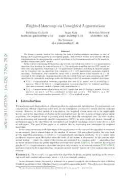 Weighted Matchings via Unweighted Augmentations