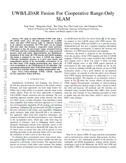 UWB/LiDAR Fusion For Cooperative Range-Only SLAM