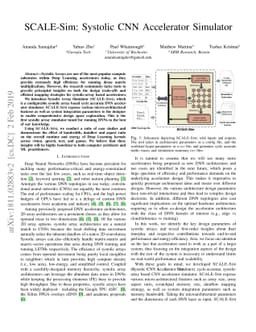 SCALE-Sim: Systolic CNN Accelerator Simulator