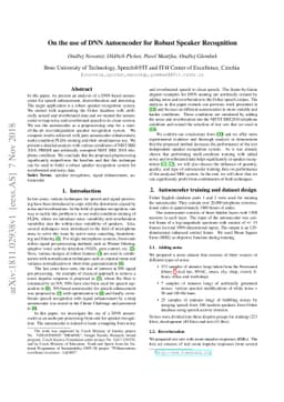On the use of DNN Autoencoder for Robust Speaker Recognition