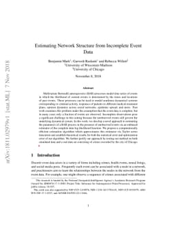 Estimating Network Structure from Incomplete Event Data