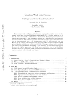 Quantum Weak Coin Flipping