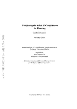 Computing the Value of Computation for Planning
