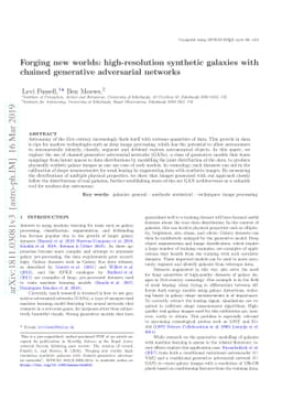 Forging new worlds: high-resolution synthetic galaxies with chained
  generative adversarial networks