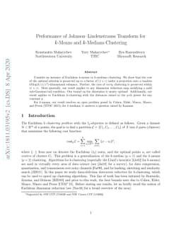 Performance of Johnson-Lindenstrauss Transform for k-Means and k-Medians
  Clustering