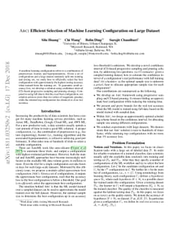 ABC: Efficient Selection of Machine Learning Configuration on Large
  Dataset