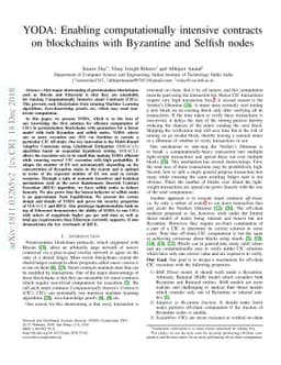 YODA: Enabling computationally intensive contracts on blockchains with
  Byzantine and Selfish nodes
