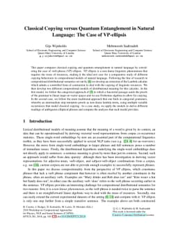 Classical Copying versus Quantum Entanglement in Natural Language: The
  Case of VP-ellipsis