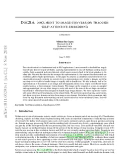Doc2Im: document to image conversion through self-attentive embedding