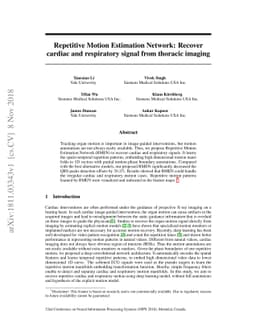 Repetitive Motion Estimation Network: Recover cardiac and respiratory
  signal from thoracic imaging