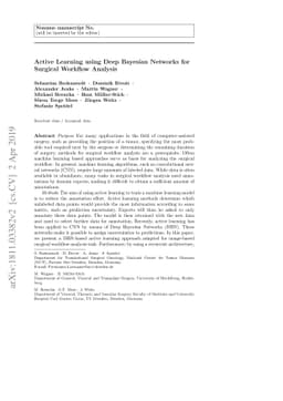 Active Learning using Deep Bayesian Networks for Surgical Workflow
  Analysis
